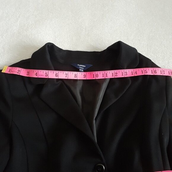 Reitmans Women's Size XL Petite Black 3/4 Sleeves Two Button Lined Blazer - Picture 10 of 14